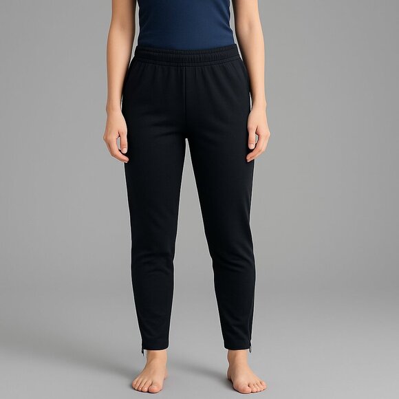 Augusta Sportswear Women’s Large Black Track Pants Athleisure Pull On Zip Hem - Picture 1 of 7